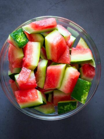 reuse meal scraps watermelon rind cubes