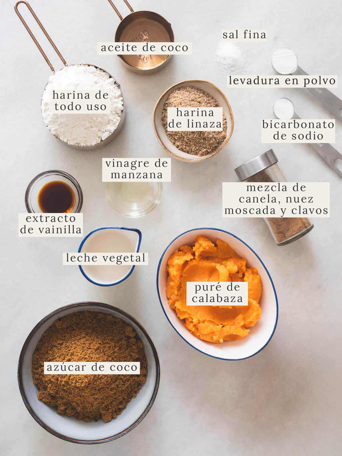 ingredientes de la receta Bozcocho de calabaza.