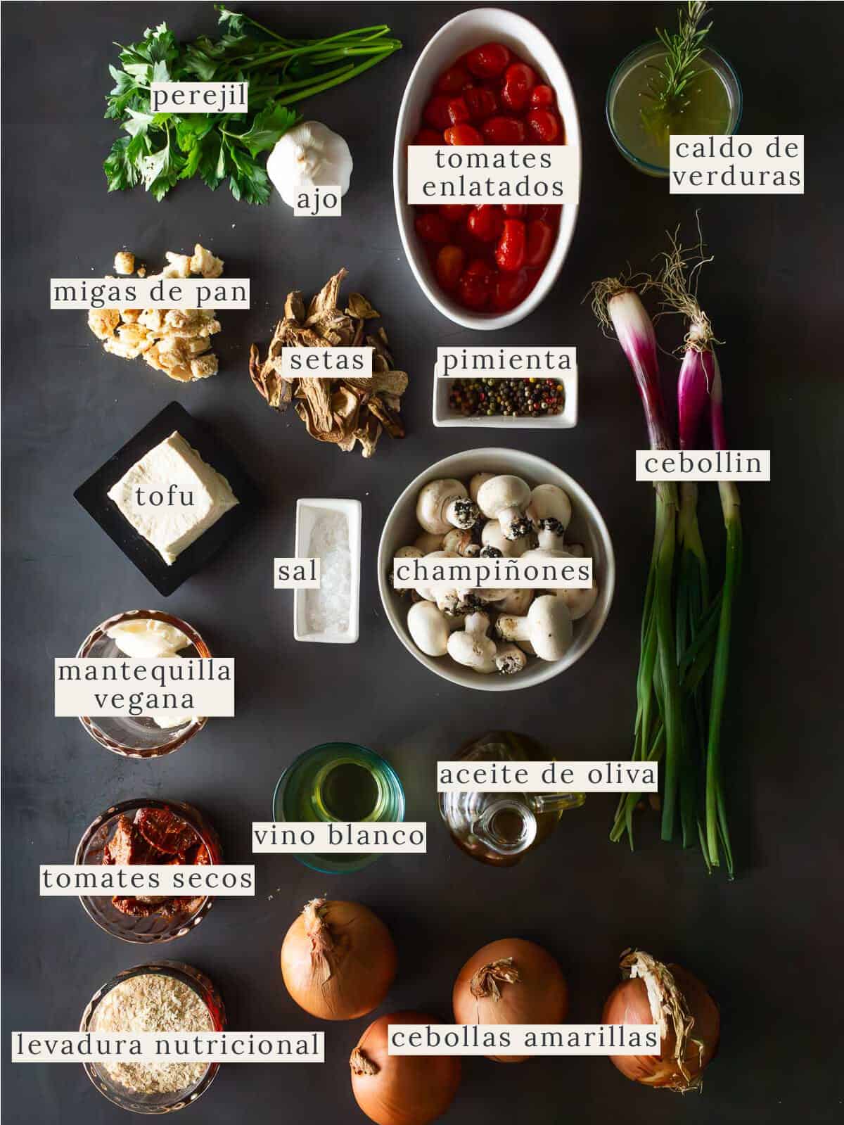 ingredientes para preparar cebollas rellenas al horno.