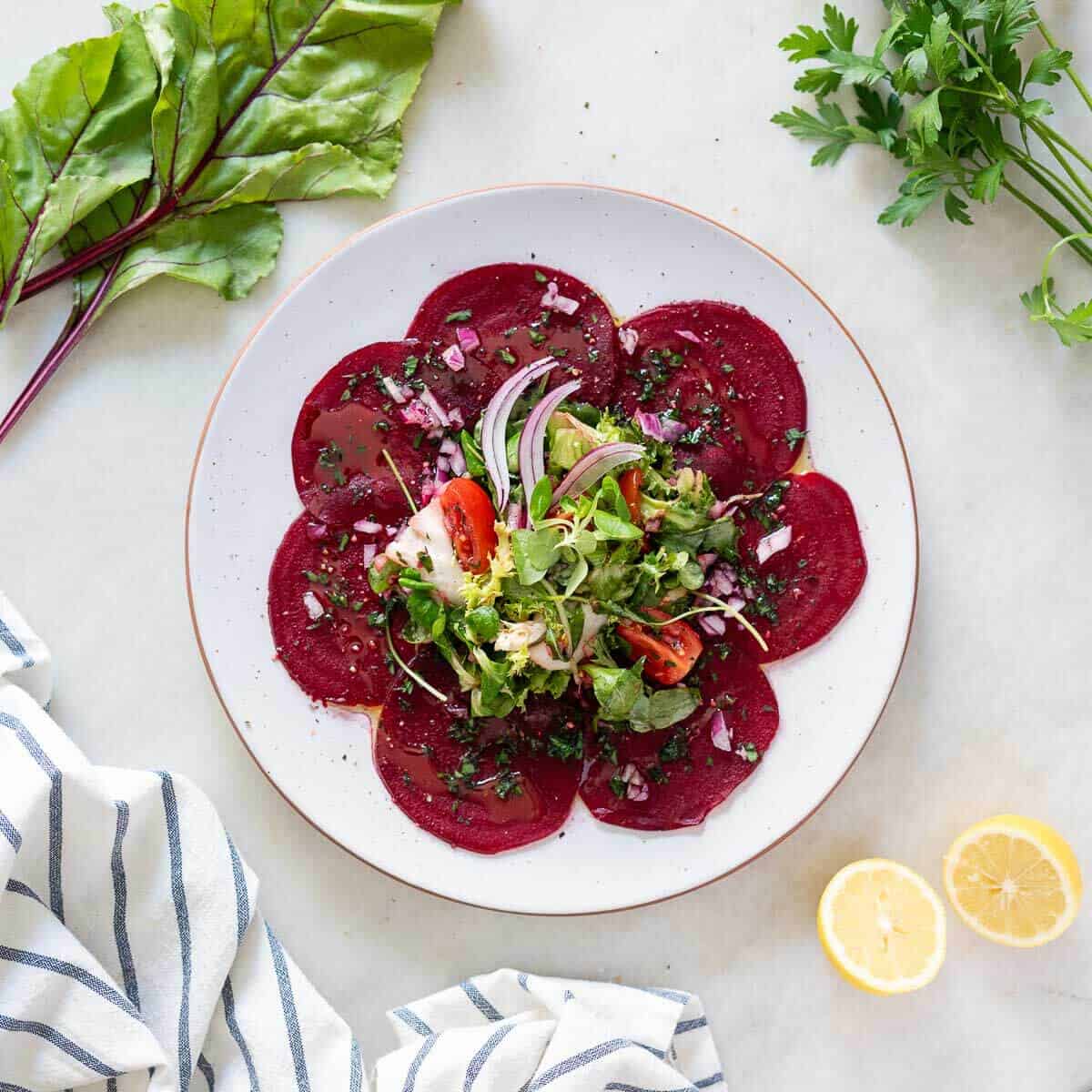 carpaccio de remolacha.