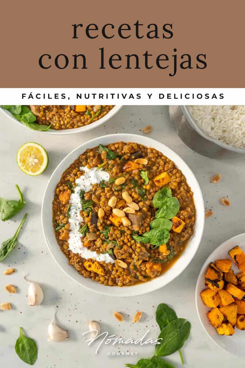 pin de pinterest para recetas con lentejas.