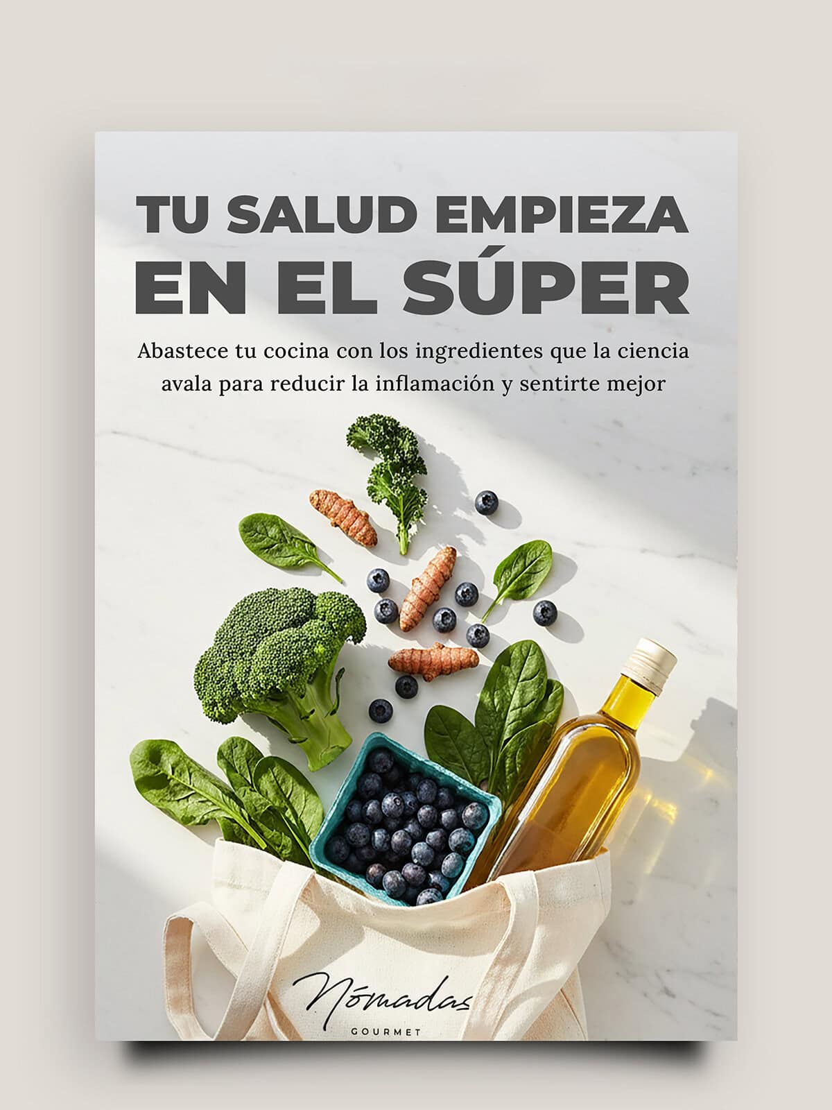 Mock up del libro "Tu salud empieza en el súper"